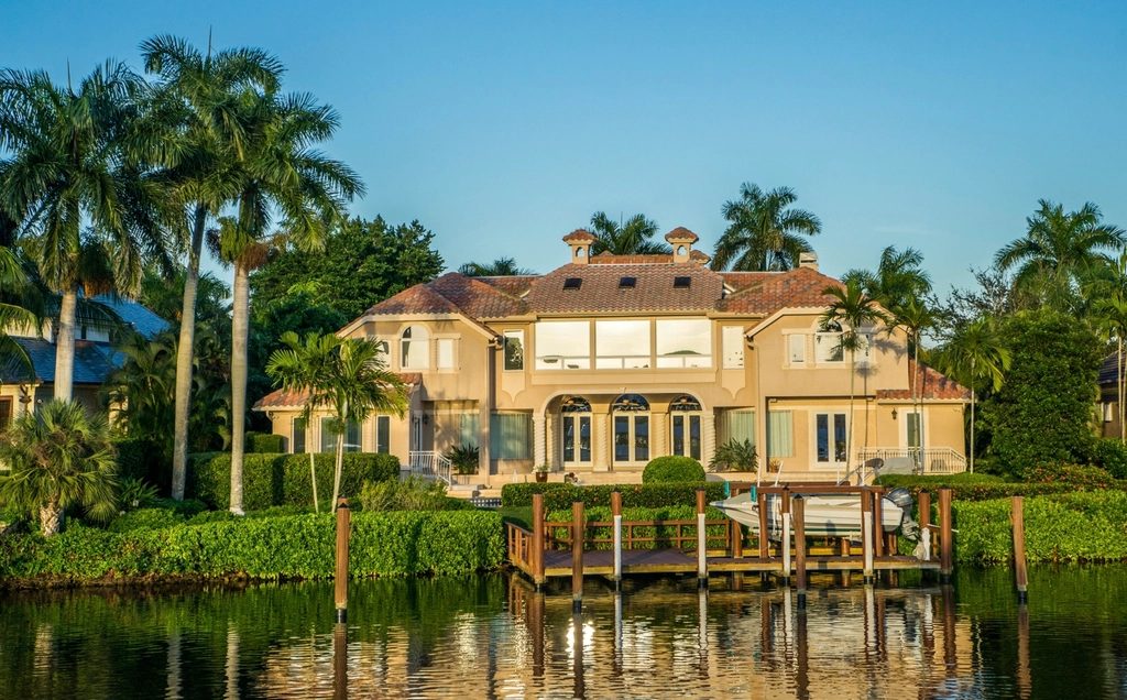 Florida home with palm trees